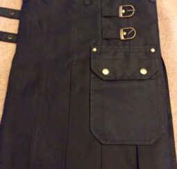 Black Cotton Utility Kilt