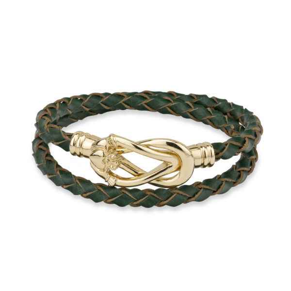 Claddagh Leather Wrap Bracelet - Gold Plated Solvar Jewelry Made in Ireland