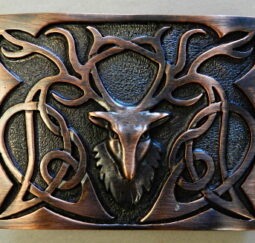 Stag Head Kilt Buckle in Chocolate Bronze