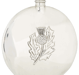 3oz Thistle Sporran Pewter Flask