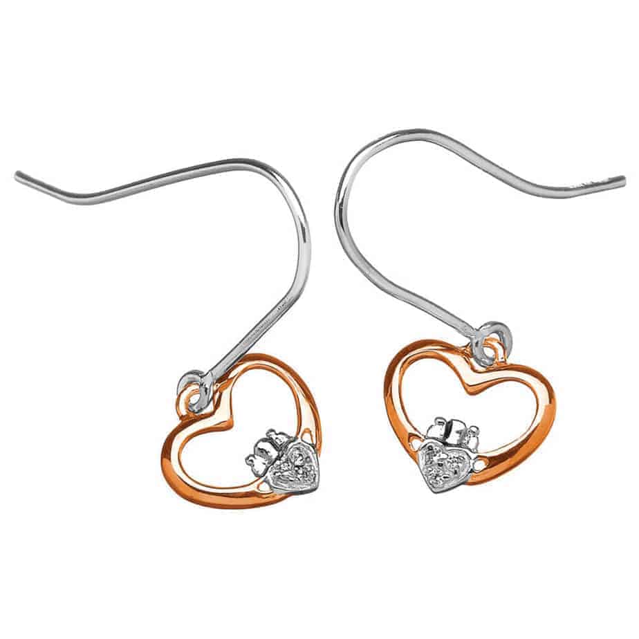 Celtic Claddagh Silver Earrings