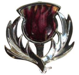 Heathergems | Brora Thistle Brooch - Silver Plated