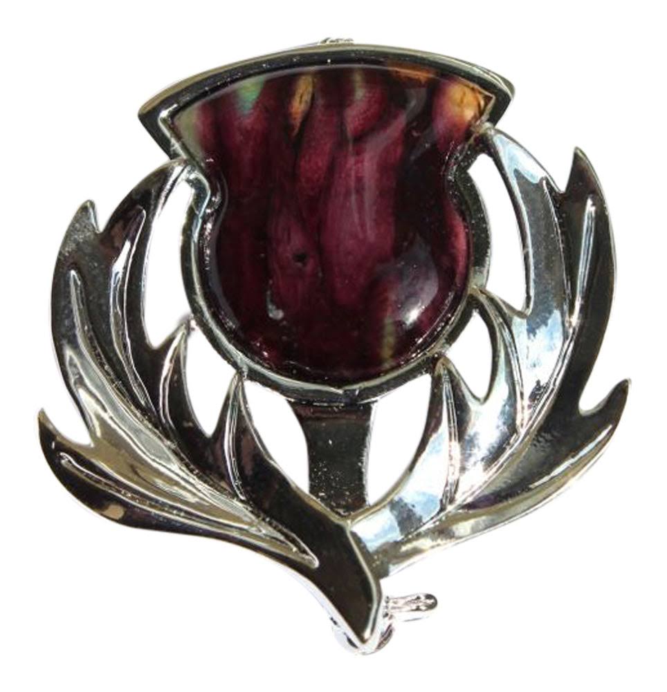Heathergems | Brora Thistle Brooch - Silver Plated