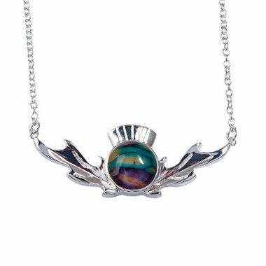 Heathergems Thistle Necklace Silver Plate