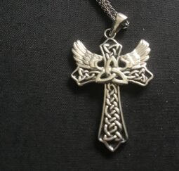 Trinity Knot Cross with Angel Wings