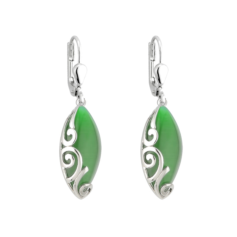 Solvar Cats Eye Green Earrings